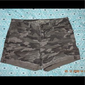 Camo Print Jean Shorts